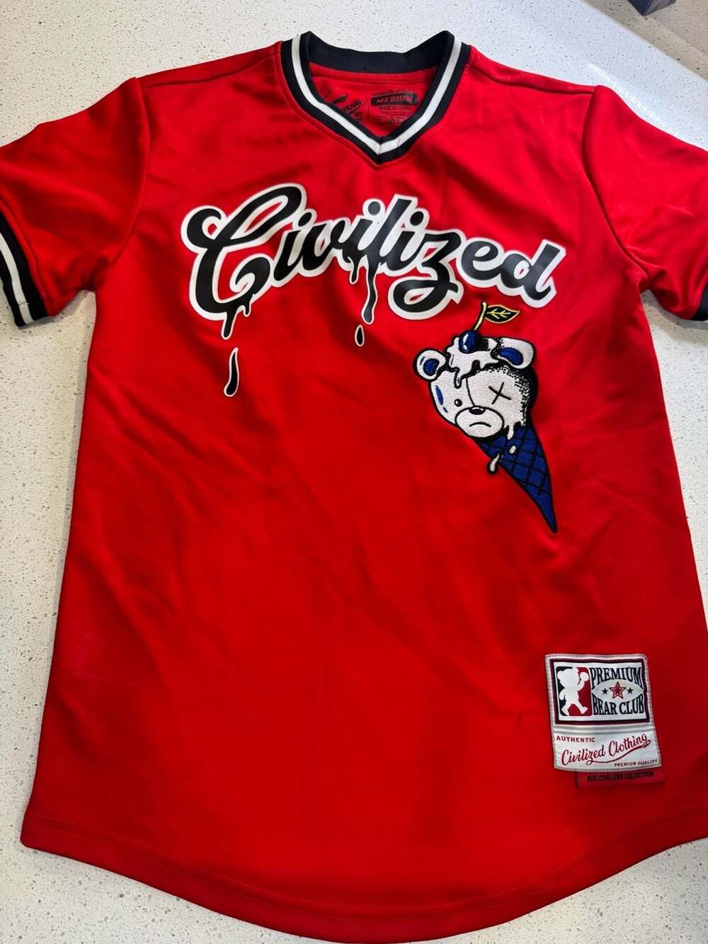 Civilized Premium Bear Club 'Legendary 24' Red Baseball Jersey